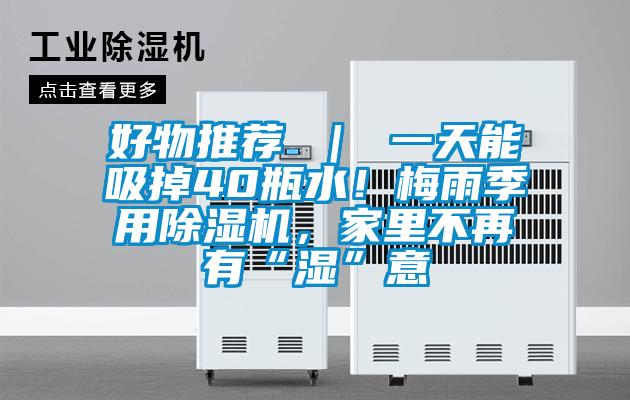 好物推薦 ｜ 一天能吸掉40瓶水！梅雨季用除濕機，家里不再有“濕”意